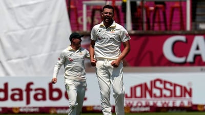 Josh Hazlewood celebrates after dismissing South Africa's Wiaan Mulder (Picture credit: AP)