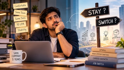 An employee who has spent over five years working at the same company is worried that his career may be losing momentum (Image-AI)