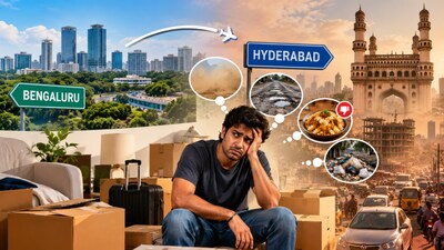 A man who recently moved from Bengaluru to Hyderabad for work is finding it difficult to settle into his new city (Image-AI)