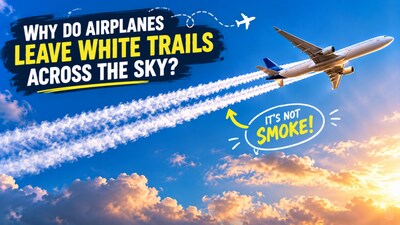Have you ever looked up at the sky and noticed a long, white trail stretching behind a flying airplane? While these streaks are sometimes mistaken for smoke or chemical emissions, they are actually a natural result of how aircraft engines interact with the extremely cold air at high altitudes. These white trails are known as contrails, short for condensation trails. They are essentially cloud-like formations made up largely of tiny ice crystals. (Image-AI)