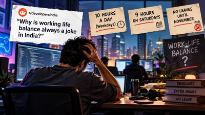 A techie’s work schedule at a Bengaluru gaming company has left users debating the state of work-life balance in India (Image-AI)