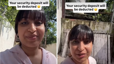 She also showed the seepage she dealt with during her stay. (Instagram/sristy.choudhury_)