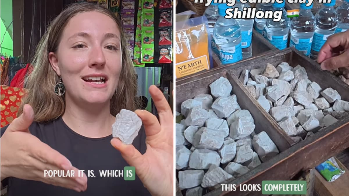 Foreigner Tries Meghalaya’s Traditional Edible Clay Snack in Shillong