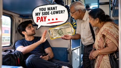 An elderly couple reportedly asked a young passenger to give up his coveted side-lower berth (Image-X/@poojaofficial5)