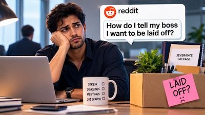 A corporate worker struggling with mounting work stress has taken to Reddit to figure out how to get laid off (Image-AI)
