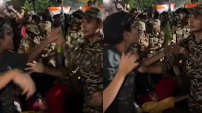 Delhi Police releases a video of a paramilitary officer being slapped by a woman masquerading as a YouTuber 