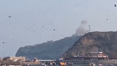 The Houthis launched missile attacks on the presidential complex in Yemen (Image credit: X/@BashaReport)