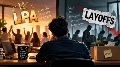 The IT industry may have gone from chasing higher LPA to simply trying to keep a job (Image-AI)
