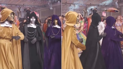 Three attendees dressed as Latverian witches from Avengers: Doomsday grabbed eyeballs at the event (Image-X/@pallavipandeyy)