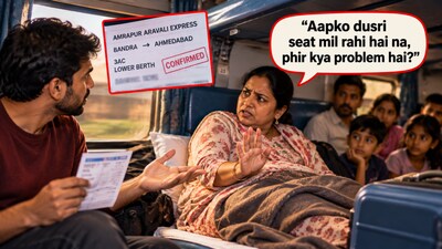 He had a confirmed ticket, but still ended up adjusting on his own berth after a dispute with a fellow passenger (Image-AI)