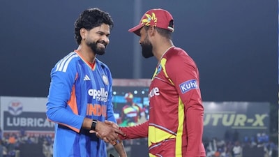 Shreyas Iyer and Shai Hope at the toss (Picture credit: BCCI)