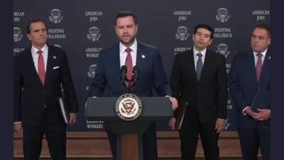 US Vice President JD Vance speaks about the H-1B visa programme.