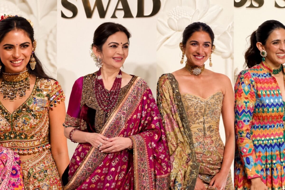Radhika Merchant’s Antique-Gold Corset To Isha Ambani’s Maximalist Fit, Inside The Ambani Women’s Fashion Parade At Swadesh