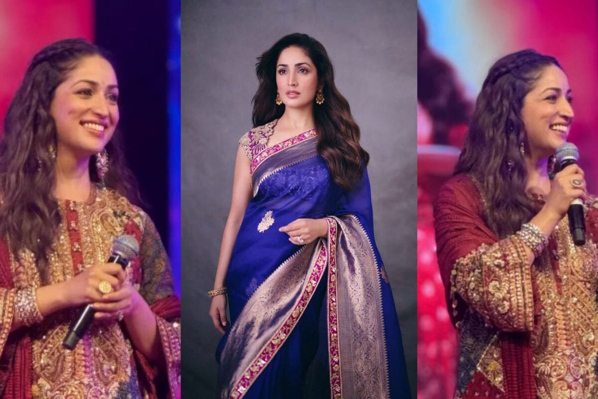 Yami Gautam Does Royal Blue, Gold And Intricate Embroidery For Nayyi Navelli Promotions