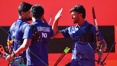 Indian men's recurve archery team. (Reuters Photo)