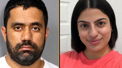 Gurinder Singh Gill (left) and his wife, Jasmine Gill (right), whose burned remains were found in California. Gurinder has been arrested on murder charges, authorities said.