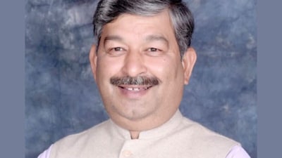 Dinesh Arya, senior BJP leader and the party’s Rajya Sabha candidate from Uttarakhand. (Photo; Social media )