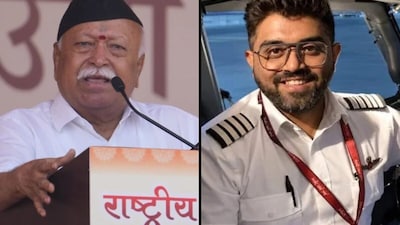 RSS chief Mohan Bhagwat (left) once again praised Captain Smit Machchhar on Tuesday. (PTI)