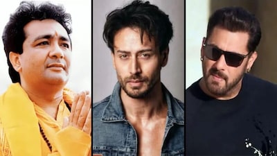 (From left) Gulshan Kumar, Tiger Shroff, and Salman Khan