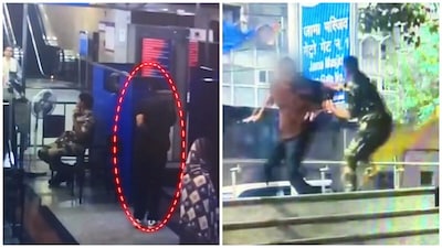 CCTV footage shared by the CISF on X shows the man running through the women's frisking enclosure before a jawan spots him and gives chase.
