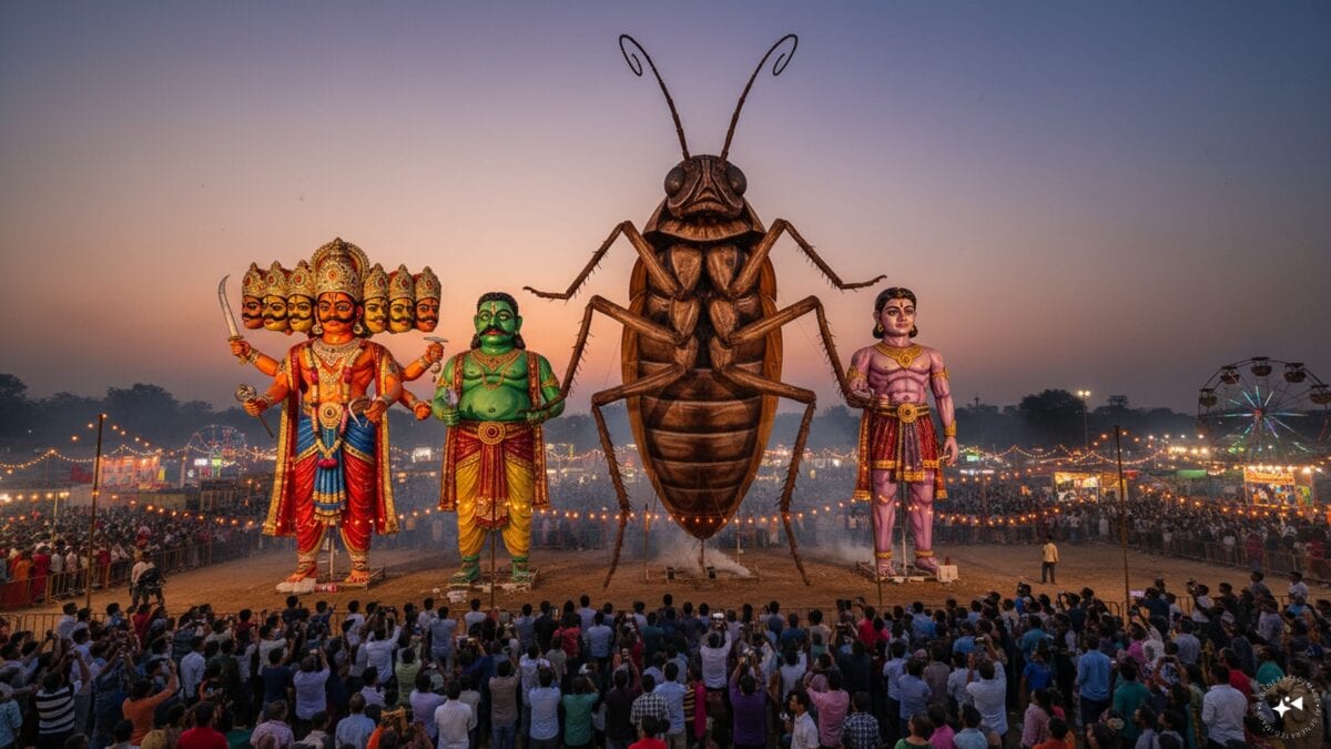 Delhi’s Dussehra Twist: 30-Foot Cockroach Effigy To Go Up In Flames Alongside Ravan This Year