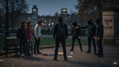The group later claimed on Facebook that its members approached the men because they were in the park at night and allegedly gave different explanations for their presence. (AI image)