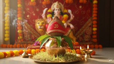 Ghatasthapana marks the beginning of Shardiya Navratri, with the sacred Kalash installed as part of the traditional puja. (AI photo)