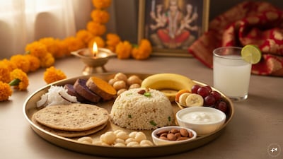 Fruits, makhana, kuttu and other vrat-friendly foods are commonly included in Navratri fasting diets. (AI image)