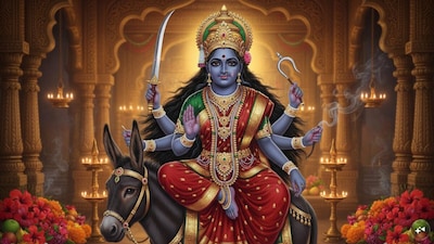 Navratri Day 7 is dedicated to Maa Kalaratri, with devotees offering prayers for courage, protection and prosperity. (AI photo for representation)