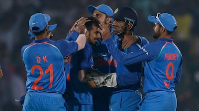 Yuzvendra Chahal (center) last played for India in August 2023. (PTI Photo)
