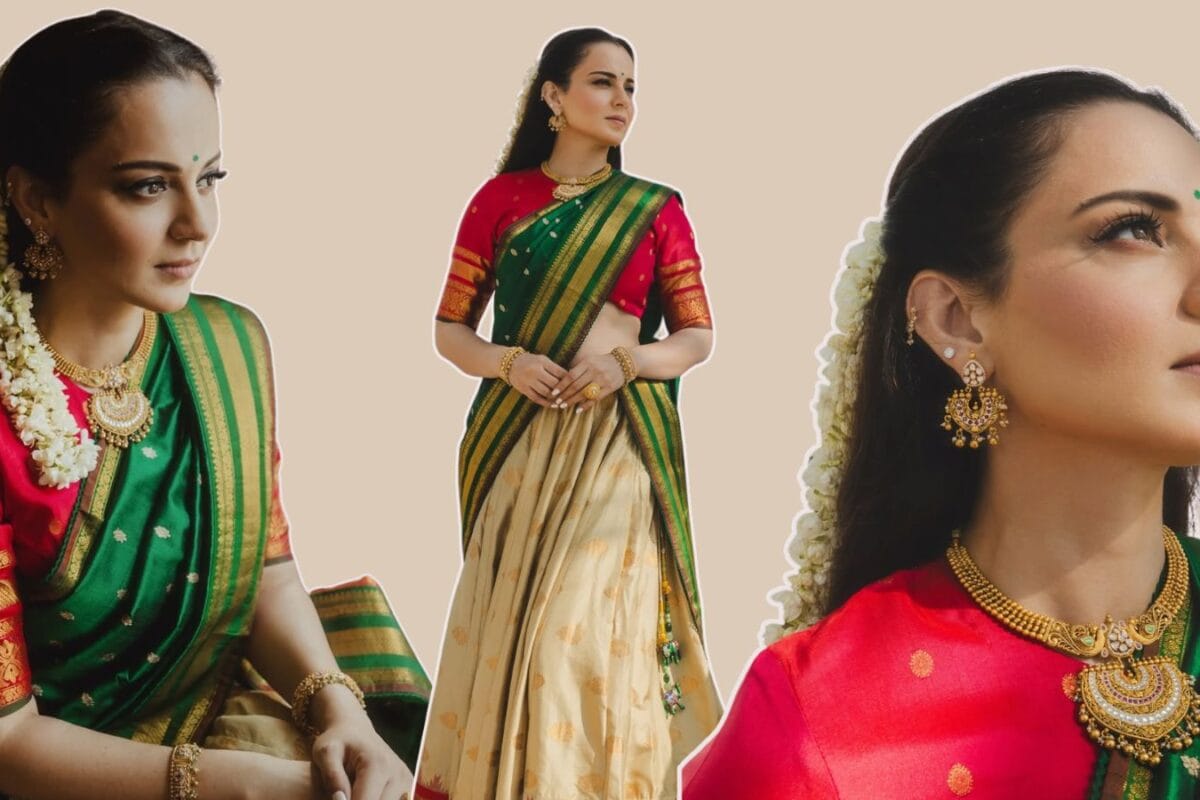 Kangana Ranaut Goes Full Royalty In Gaurang’s Silk Lehenga And Statement Gold Jewellery At Ayodhya