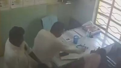Man seen slapping doctor in viral video (Credits: X)