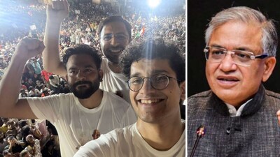CJP's Ashutosh Ranka (behind), Abhijeet Dipke, and Saurav Das; Gyanesh Kumar (right). (X)