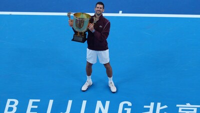 Novak Djokovic won his first title in the Chinese capital since 2015. (AP Photo)