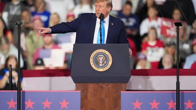 US President Donald Trump during Kentucky rally
