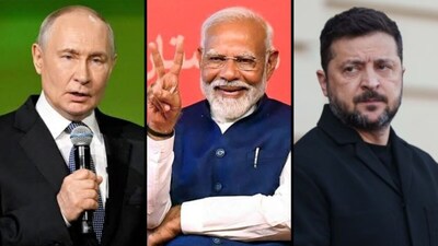 (From left) Vladimir Putin, PM Narendra Modi, and Volodymyr Zelenskyy.