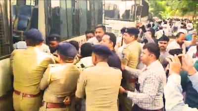Surat City Deputy Commissioner of Police Rajesh Parmar said around 60 to 70 workers had been detained approximately 100 metres from the Collector’s office. (X/@Kshatriyadilip)