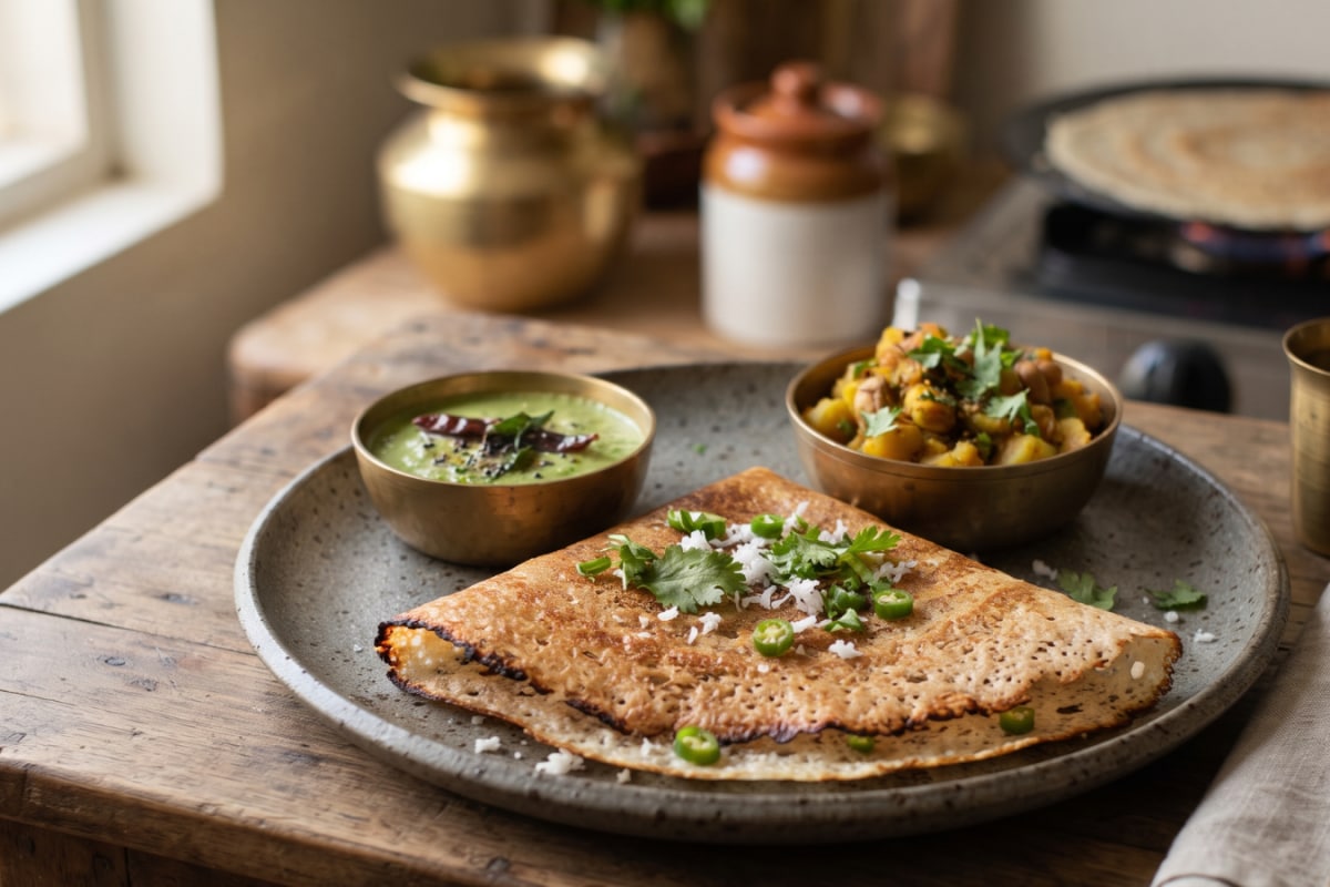 How To Make Crispy Rajgira Dosa Stuffed With Paneer At Home