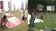 भाजपच्या ऑफिसमध्ये जल्लोषाची तयारी तर काँग्रेसमध्ये शुकशुकाट !