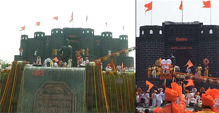 मुंबई विमानतळावर शिवाजी महाराजांच्या पुतळ्याचं उद्धव ठाकरेंच्या हस्ते अनावरण