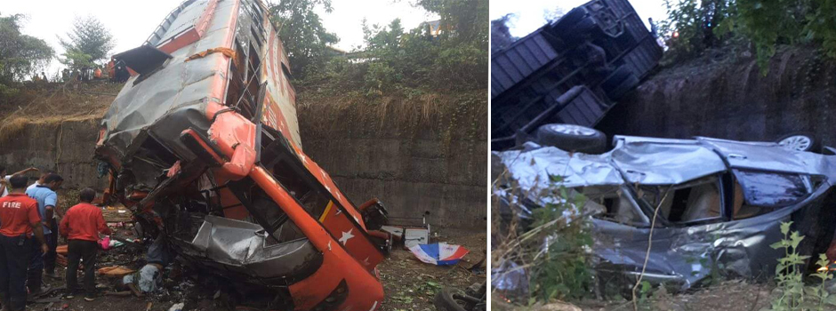 मुंबई-पुणे एक्स्प्रेस वेवर मृत्यूतांडव, भीषण अपघातात 17 ठार