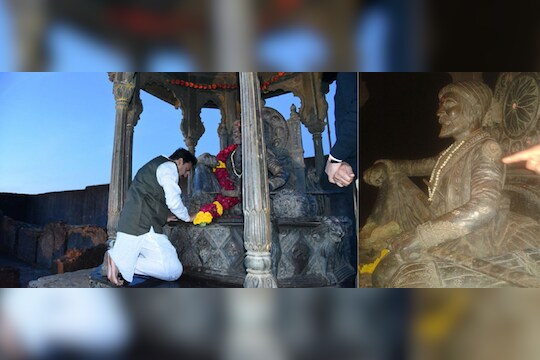 रायगडावरील मेघडंबरीतील शिवरायांच्या हातात पुन्हा नवीन तलवार 