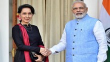 मोदींनी म्यानमार दौऱ्यावर घेतली आँग सॅन स्यू कीची भेट