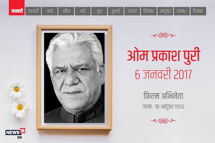 : बघता बघता वर्ष संपत आले. या वर्ष अनेक घडामोडींनं गाजलं. पण, या वर्षात चटका लावून जाणाऱ्या दिग्गजांमुळे मनोरंजन, सामाजिक, राजकारण आदी क्षेत्रात मोठी हानी झालीये. ज्येष्ठ अभिनेत ओम पुरी, विनोद खन्ना, शशी कपूर, अभिनेत्री रिमा लागू, गिरीजा देवी या मान्यवरांसह अनेक प्रतिभावंत दिग्गज काळाच्या पडद्याआड गेले. सर्व मान्यवरांना भावपूर्ण श्रद्धांजली... : बघता बघता वर्ष संपत आले. या वर्ष अनेक घडामोडींनं गाजलं. पण, या वर्षात चटका लावून जाणाऱ्या दिग्गजांमुळे मनोरंजन, सामाजिक, राजकारण आदी क्षेत्रात मोठी हानी झालीये. ज्येष्ठ अभिनेत ओम पुरी, विनोद खन्ना, शशी कपूर, अभिनेत्री रिमा लागू, गिरीजा देवी या मान्यवरांसह अनेक प्रतिभावंत दिग्गज काळाच्या पडद्याआड गेले. सर्व मान्यवरांना भावपूर्ण श्रद्धांजली...