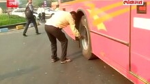 ठाण्यात आंदोलकांनी बसेसच्या चाकांमधली हवा सोडली