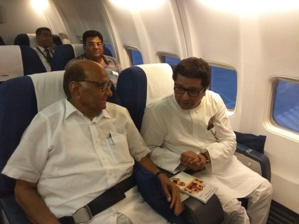 फेब्रुवारीतील या मुलाखतीनंतर शरद पवार आणि राज ठाकरे पुन्हा एकदा एकत्र आले. विमानामध्ये दोघांमध्ये नेमकी काय चर्चा झाली याविषयी तर्कवितर्कांना उधाण आलंय. फेब्रुवारीतील या मुलाखतीनंतर शरद पवार आणि राज ठाकरे पुन्हा एकदा एकत्र आले. विमानामध्ये दोघांमध्ये नेमकी काय चर्चा झाली याविषयी तर्कवितर्कांना उधाण आलंय.