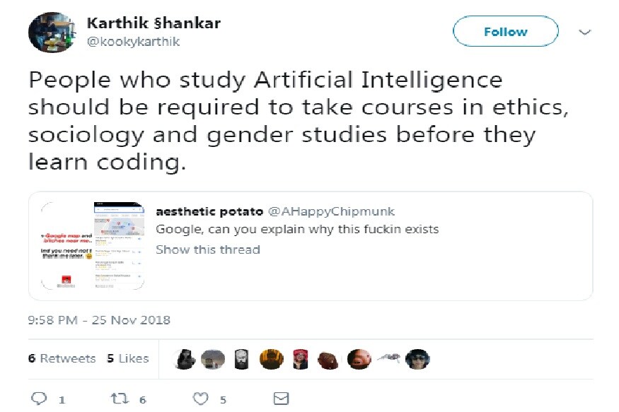ही धक्कादायक बाब समोर येताच अनेकांनी ट्विटरवर गुगलप्रती नाराजी व्यक्त केली. अनेकांनी तर गुगलच्या शोध प्रणालीवर प्रश्नचिन्ह निर्माण केलं, तर अनेकांनी गुगलसाठी काम करणाऱ्यांच्या बुद्धिमत्तेला दोष दिला आहे. एस्थेटिक पोटॅटो नावाच्या व्यक्तीने तर 'असं का होत आहे?' असा थेट प्रश्न गुगलला ट्विट करून विचारला आहे. त्यात त्याने गुगलला टॅग केलंय. ही धक्कादायक बाब समोर येताच अनेकांनी ट्विटरवर गुगलप्रती नाराजी व्यक्त केली. अनेकांनी तर गुगलच्या शोध प्रणालीवर प्रश्नचिन्ह निर्माण केलं, तर अनेकांनी गुगलसाठी काम करणाऱ्यांच्या बुद्धिमत्तेला दोष दिला आहे. एस्थेटिक पोटॅटो नावाच्या व्यक्तीने तर 'असं का होत आहे?' असा थेट प्रश्न गुगलला ट्विट करून विचारला आहे. त्यात त्याने गुगलला टॅग केलंय.