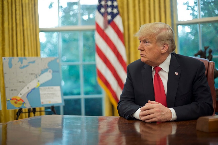 President Donald Trump pauses during his meeting to discuss potential damage from Hurricane Michael, in the Oval Office of the White House in Washington, Wednesday, Oct. 10, 2018. (AP Photo/Pablo Martinez Monsivais)