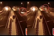 VIDEO: BMWचा भीषण अपघात, बोगद्याला धडकून कार थेट 20 फूट वर उडाली
