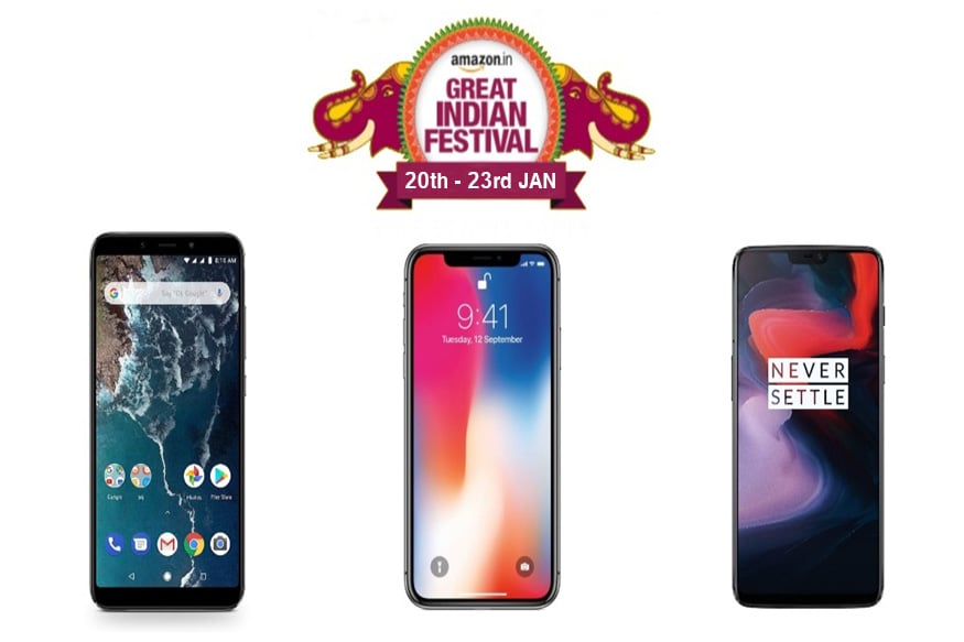 सेलमध्ये स्मार्टफोनवर नो कॉस्ट EMI आणि एक्सचेंज ऑफर दिलं जाणार आहे. डिस्काऊंट मिळणाऱ्या फोनच्या यादीत OnePlus 6T, Redmi Y2, Huawei Nova 3i, Honor 8X, Vivo V9, iPhone X अशा फोनचा समावेश आहे. सेलमध्ये स्मार्टफोनवर नो कॉस्ट EMI आणि एक्सचेंज ऑफर दिलं जाणार आहे. डिस्काऊंट मिळणाऱ्या फोनच्या यादीत OnePlus 6T, Redmi Y2, Huawei Nova 3i, Honor 8X, Vivo V9, iPhone X अशा फोनचा समावेश आहे.